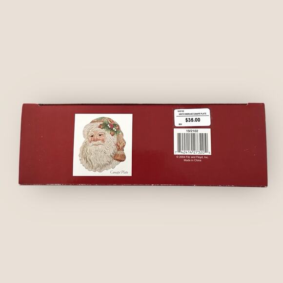 Fitz & Floyd Boxed Vintage Santa Claus Canape Plate Decor Wonderland Collection - Picture 3 of 7